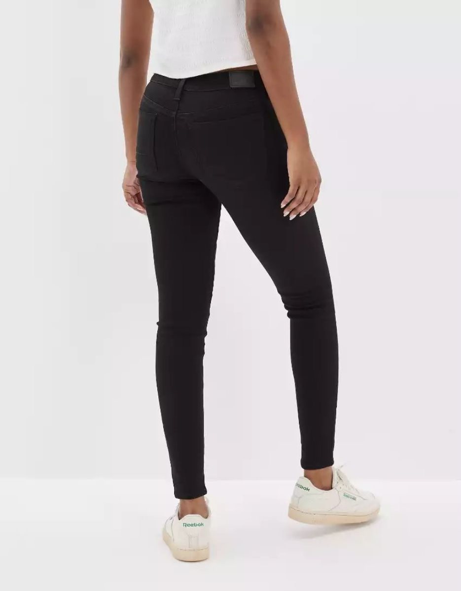 Jean American Eagle AE Ne(x)t Level Low-Rise Jegging Noir Femme | PRS-97699026